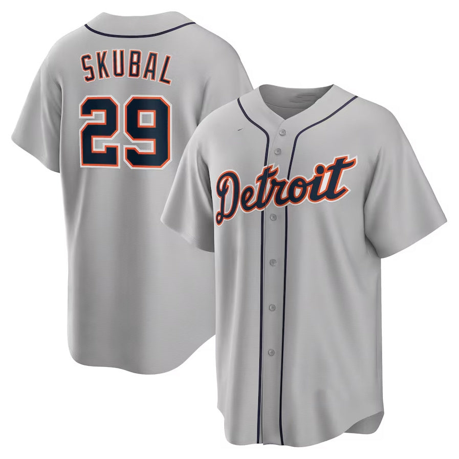 Detroit Tigers #29 Tarik Skubal Road Replica Jersey - Gray Stitched Baseball Jersey