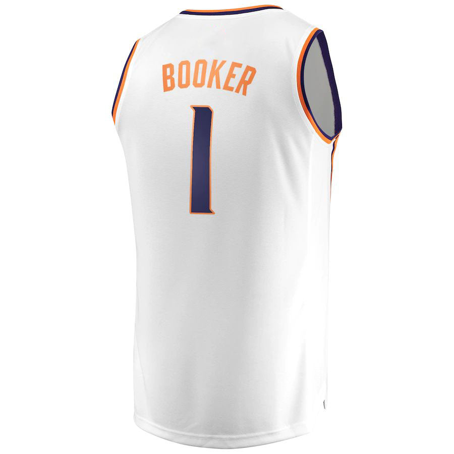 P.Suns #1 Devin Booker Fanatics Branded Fast Break Replica Jersey White  Association Edition Stitched American Basketball Jersey UNEC