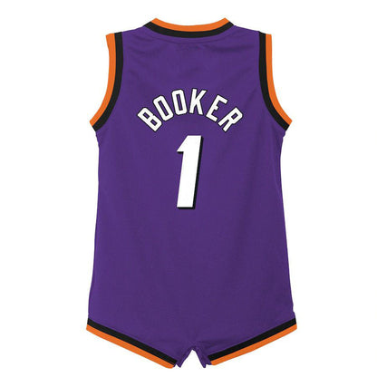 P.Suns #1 Devin Booker Infant 2022-23 Swingman Jersey Icon Edition Purple Stitched American Basketball Jersey UNEC