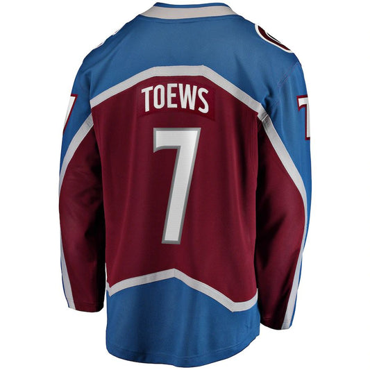 C.Avalanche #7 Devon Toews Fanatics Branded Home Breakaway Player Jersey  Burgundy Stitched American Hockey Jersey UNEC