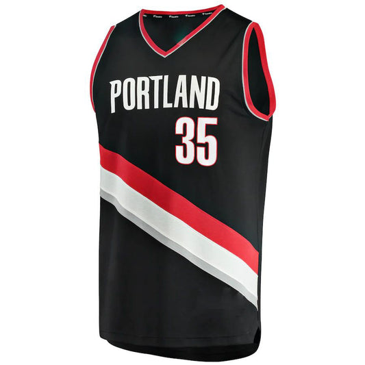 P.Trail Blazers #35 Didi Louzada  Fanatics Branded 2021-22 Fast Break Replica Jersey Icon Edition Black Stitched American Basketball Jersey UNEC