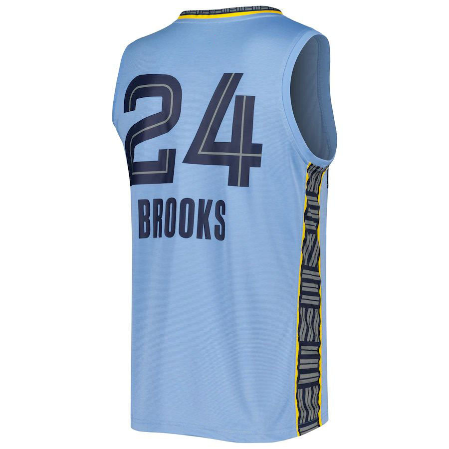 M.Grizzlies #24 Dillon Brooks Fanatics Branded 2022-23 Fast Break Replica Player Jersey - Statement Edition Light Blue Stitched American Basketball Jersey UNEC