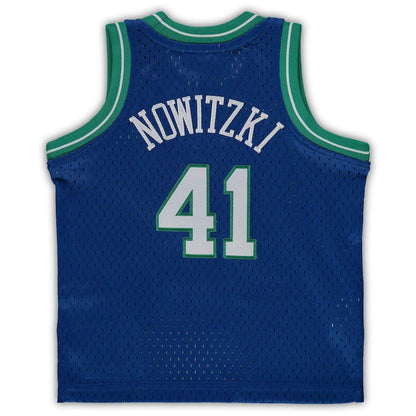 D.Mavericks #41 Dirk Nowitzki Mitchell & Ness Infant 1998-99 Hardwood Classics Retired Player Jersey Blue Stitched American Basketball Jersey UNEC
