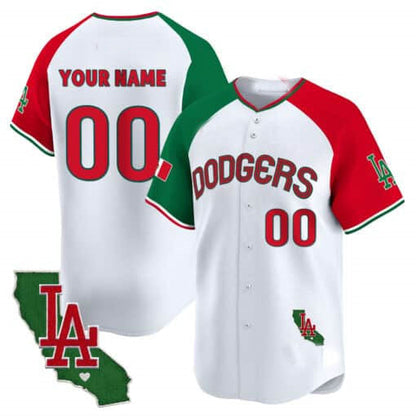 Custom Los Angeles Dodgers Mexico California Patch Vapor Premier Limited V3 ¨C All Stitched Baseball Jersey