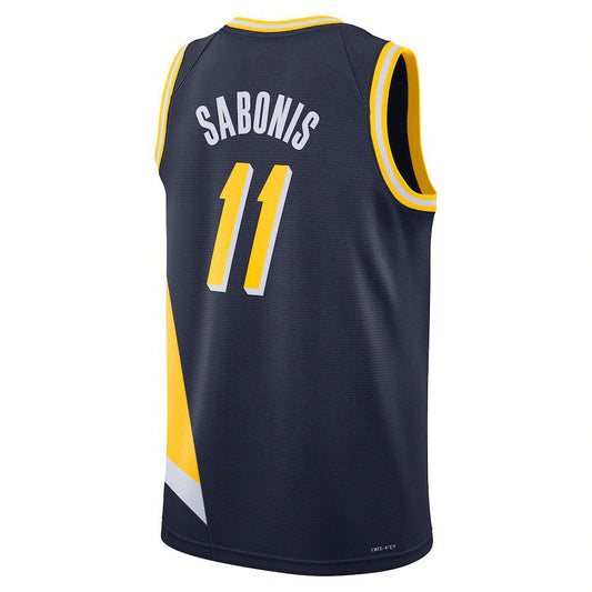 IN.Pacers #11 Domantas Sabonis 2021-22 Swingman Jersey City Edition Navy Stitched American Basketball Jersey UNEC