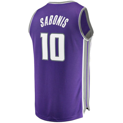 S.Kings #10 Domantas Sabonis Fanatics Branded Fast Break Replica Jersey Purple Icon Edition Stitched American Basketball Jersey UNEC