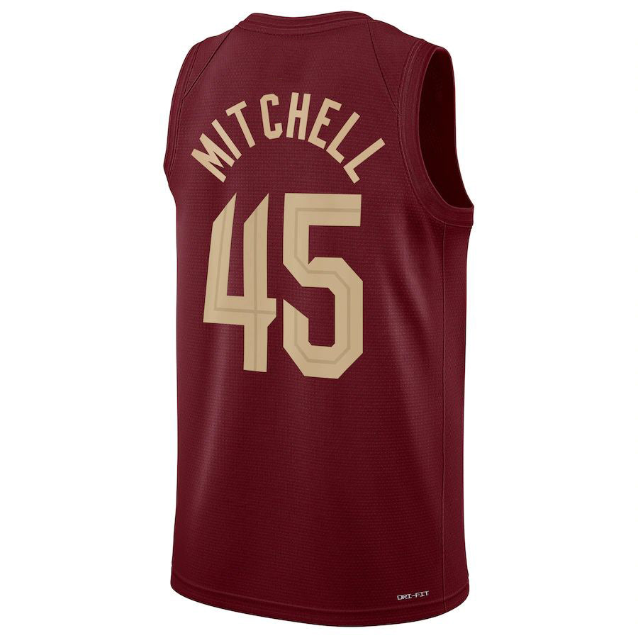 C.Cavaliers #45 Donovan Mitchell Unisex 2022-23 Swingman Jersey Icon Edition Burgundy Stitched American Basketball Jersey UNEC