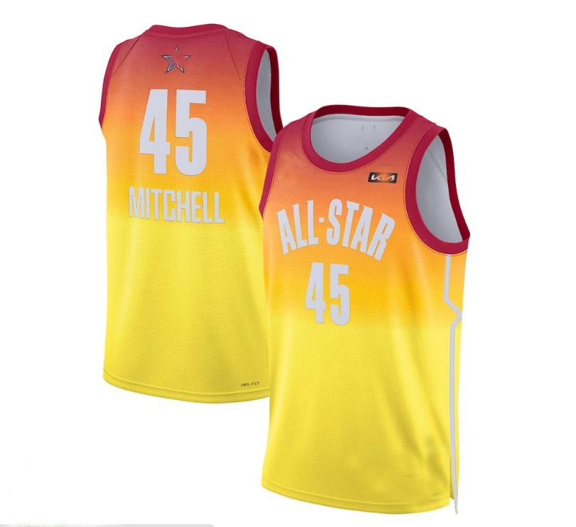 #45 Donovan Mitchell 2023 All-Star Game Swingman Jersey - Orange Stitched American Basketball Jersey UNEC