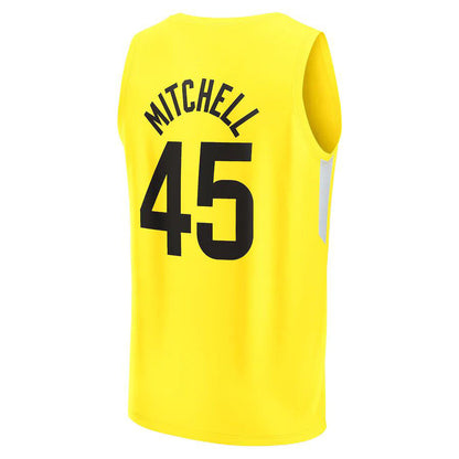 U.Jazz #45 Donovan Mitchell Fanatics Branded 2022-23 Fast Break Replica Jersey Yellow Icon Edition Stitched American Basketball Jersey UNEC