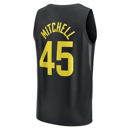 U.Jazz #45 Donovan Mitchell Fanatics Branded 2022-23 Fast Break Replica Player Jersey Black Statement Edition Stitched American Basketball Jersey UNEC