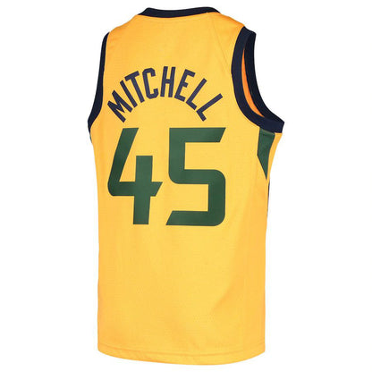 U.Jazz #45 Donovan Mitchell Jordan Brand  2020-21 Swingman Player Jersey Gold Statement Edition Stitched American Basketball Jersey UNEC