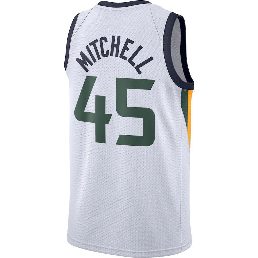 U.Jazz #45 Donovan Mitchell 2020-21 Swingman Jersey White Association Edition Stitched American Basketball Jersey UNEC