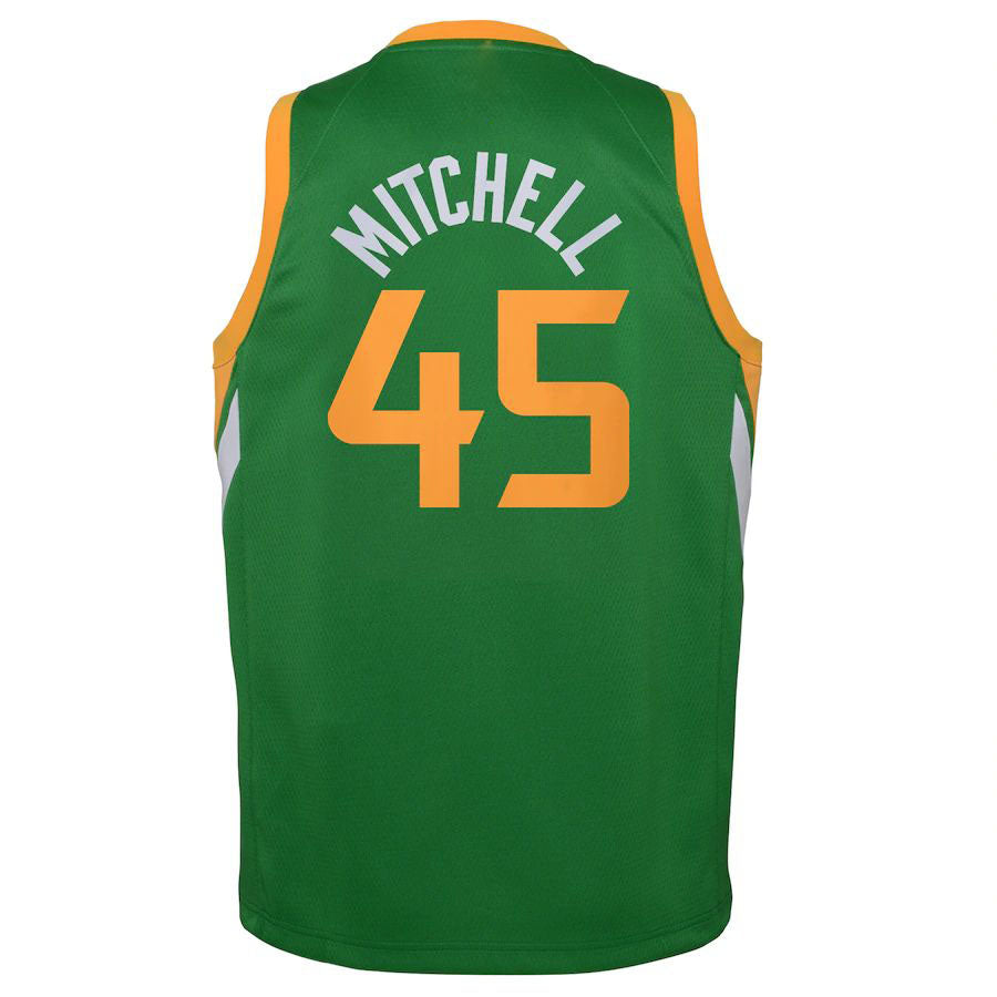 U.Jazz #45 Donovan Mitchell 2020-21 Swingman Player Jersey Green Earned Edition Stitched American Basketball Jersey UNEC
