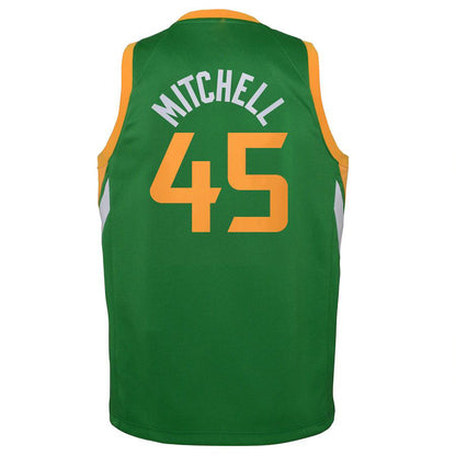 U.Jazz #45 Donovan Mitchell 2020-21 Swingman Player Jersey Green Earned Edition Stitched American Basketball Jersey UNEC