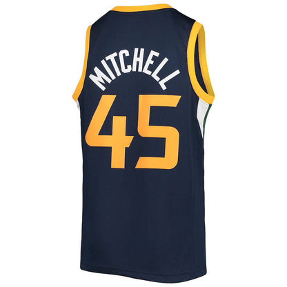 U.Jazz #45 Donovan Mitchell 202122 Diamond Swingman Jersey Icon Edition Navy Stitched American Basketball Jersey UNEC