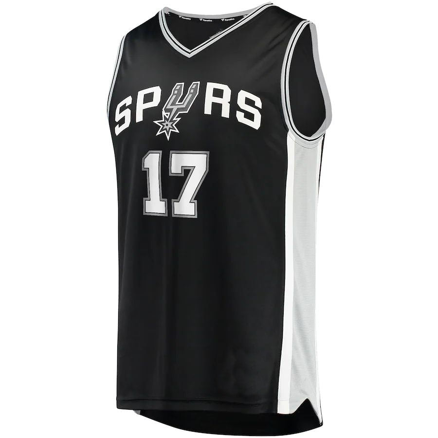 S.Antonio Spurs #17 Doug McDermott Fanatics Branded  2021-22 Fast Break Replica Jersey Black Stitched American Basketball Jersey UNEC