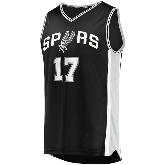 S.Antonio Spurs #17 Doug McDermott Fanatics Branded  2021-22 Fast Break Replica Jersey Black Stitched American Basketball Jersey UNEC