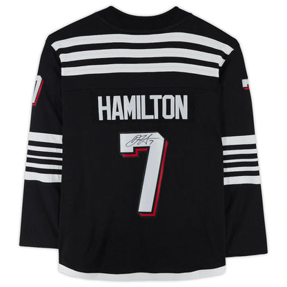 NJ.Devils #7 Dougie Hamilton Fanatics Authentic Autographed Branded Alternate Breakaway Jersey Black Stitched American Hockey Jersey UNEC