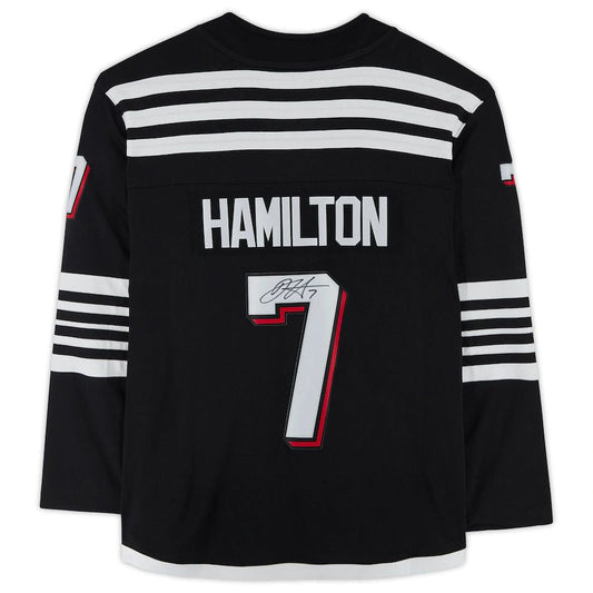 NJ.Devils #7 Dougie Hamilton Fanatics Authentic Autographed Branded Alternate Breakaway Jersey Black Stitched American Hockey Jersey UNEC