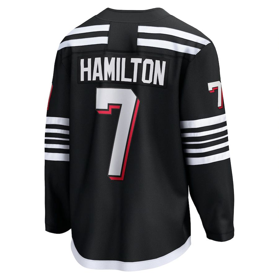 NJ.Devils #7 Dougie Hamilton Fanatics Branded Alternate Premier Breakaway Player Jersey Black Hockey Jersey UNEC