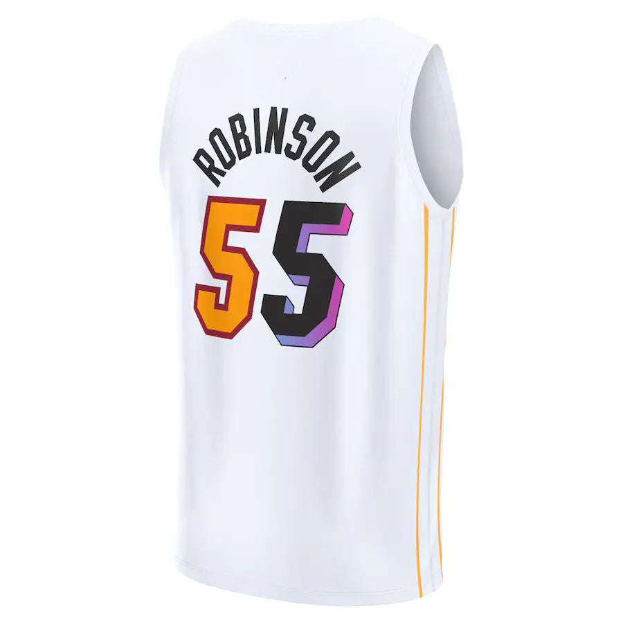 M.Heat #55 Duncan Robinson Fanatics Branded 2022-23 Fastbreak Jersey City Edition White Stitched American Basketball Jersey UNEC