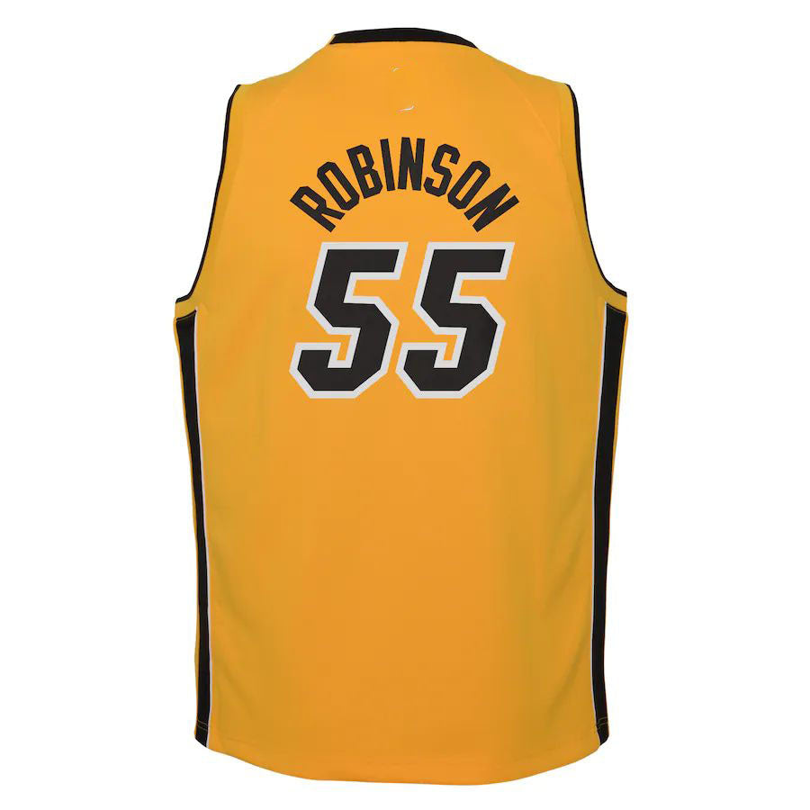 M.Heat #55 Duncan Robinson 2020-21 Swingman Player Jersey Trophy Gold Earned Edition Stitched American Basketball Jersey UNEC
