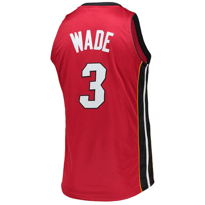 M.Heat #3 Dwyane Wade Mitchell & Ness 2005-06 Hardwood Classics Authentic Jersey Red Stitched American Basketball Jersey UNEC