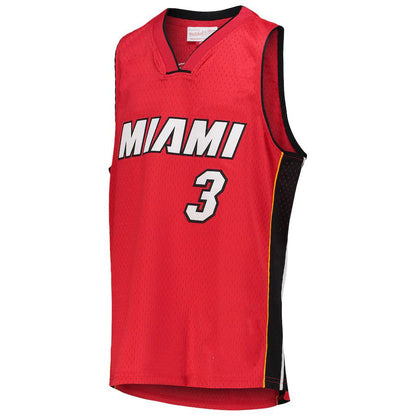 M.Heat #3 Dwyane Wade Mitchell & Ness 2005-06 Hardwood Classics Swingman Jersey Red Stitched American Basketball Jersey UNEC