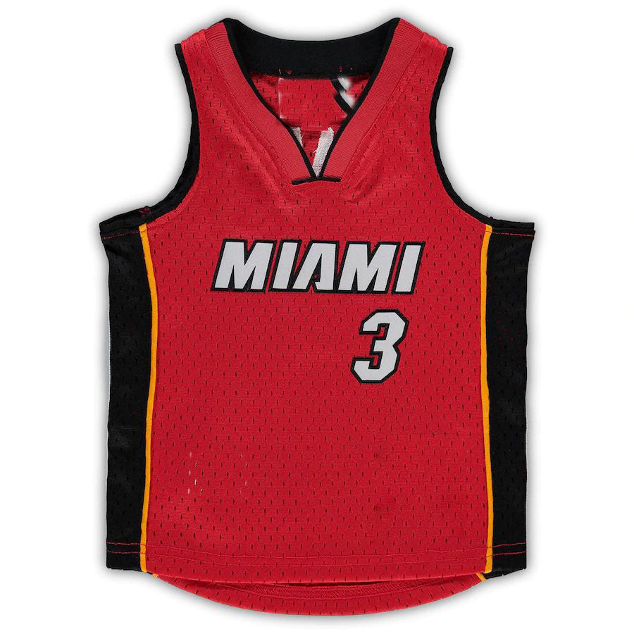 M.Heat #3 Dwyane Wade Mitchell & Ness Infant 2005-06 Hardwood Classics Player Jersey Red Stitched American Basketball Jersey UNEC
