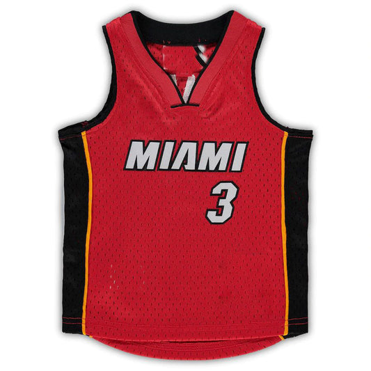 M.Heat #3 Dwyane Wade Mitchell & Ness Infant 2005-06 Hardwood Classics Player Jersey Red Stitched American Basketball Jersey UNEC