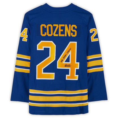 B.Sabres #24 Dylan Cozens Fanatics Authentic Autographed Royal Adidas Authentic Jersey with  Debut 1-14-21 Inscription Stitched American Hockey Jersey UNEC