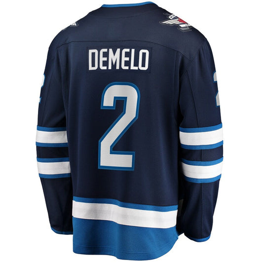 W.Jets #2 Dylan DeMelo Fanatics Branded Breakaway Player Jersey Navy Stitched American Hockey Jersey UNEC