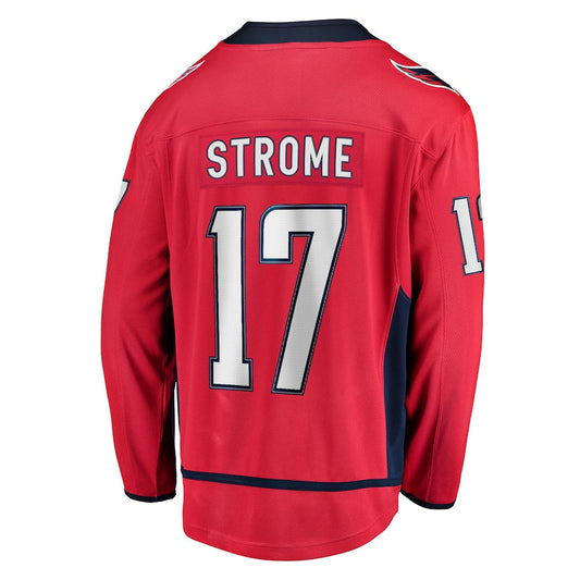 W.Capitals #17 Dylan Strome Fanatics Branded Home Breakaway Player Jersey  Red Stitched American Hockey Jersey UNEC