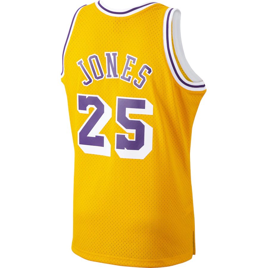 LA.Lakers #25 Ed Jones Mitchell & Ness 1994-95 Hardwood Classics Swingman Player Jersey Gold Stitched American Basketball Jersey UNEC