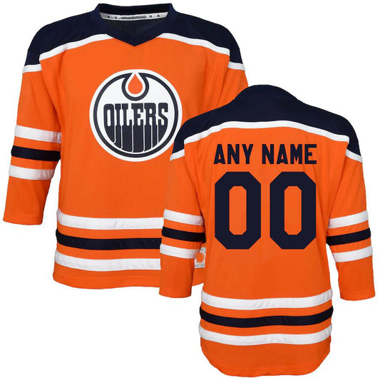 Custom E.Oilers Toddler Home Replica Orange Jersey Stitched American Hockey Jersey UNEC