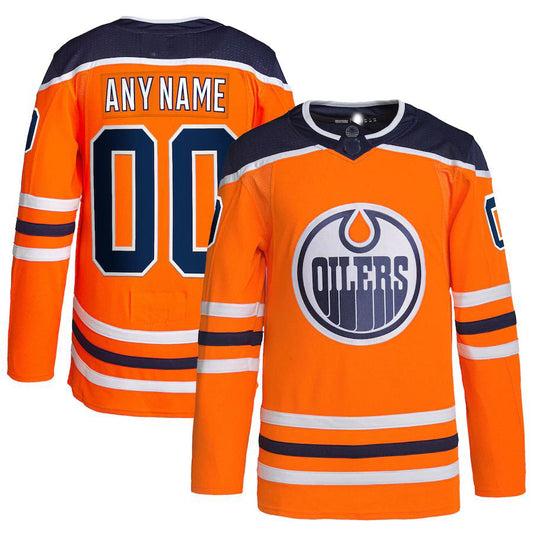 Custom E.Oilers Home Authentic Pro Orange Jersey Stitched American Hockey Jersey UNEC