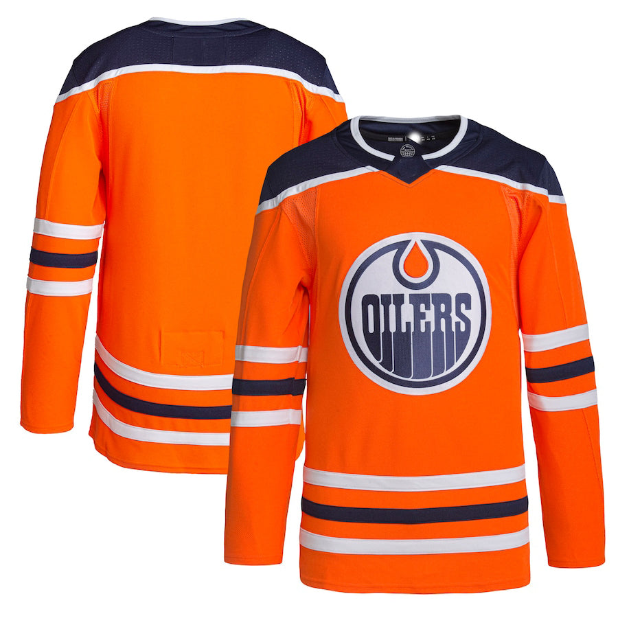 E.Oilers Home Authentic Pro Jersey Orange Stitched American Hockey Jersey UNEC