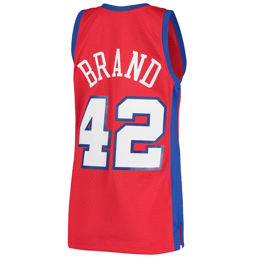 LA.Clippers #42 Elton Brand Mitchell & Ness 2000-01 Hardwood Classics Swingman Jersey Statement Edition Red Stitched American Basketball Jersey UNEC