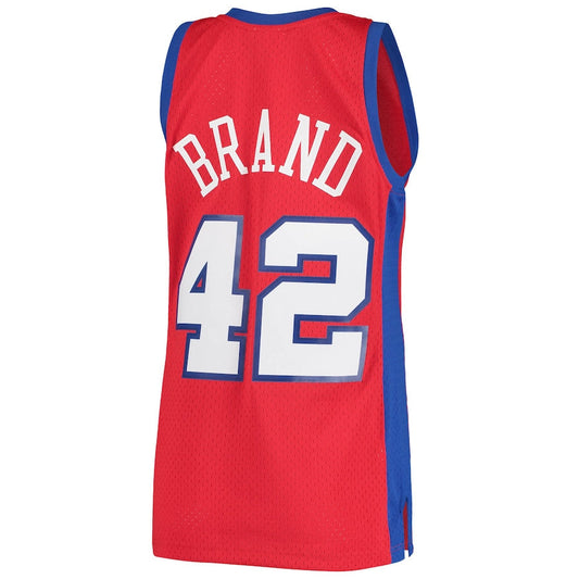 LA.Clippers #42 Elton Brand Mitchell & Ness 2000-01 Hardwood Classics Swingman Jersey Statement Edition Red Stitched American Basketball Jersey UNEC