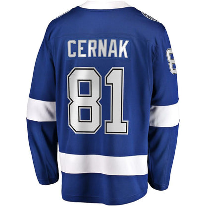 TB.Lightning #81 Erik Cernak Fanatics Branded Home Breakaway Player Jersey Blue Stitched American Hockey Jersey UNEC