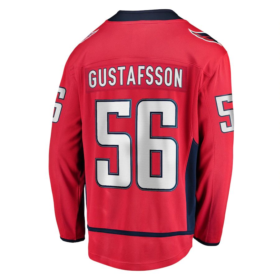 W.Capitals #56 Erik Gustafsson Fanatics Branded Home Breakaway Player Jersey Red Stitched American Hockey Jersey UNEC
