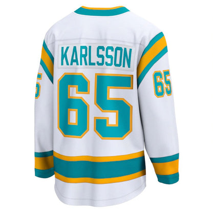 SJ.Sharks #65 Erik Karlsson Fanatics Branded Special Edition 2.0 Breakaway Player Jersey White Stitched American Hockey Jersey UNEC