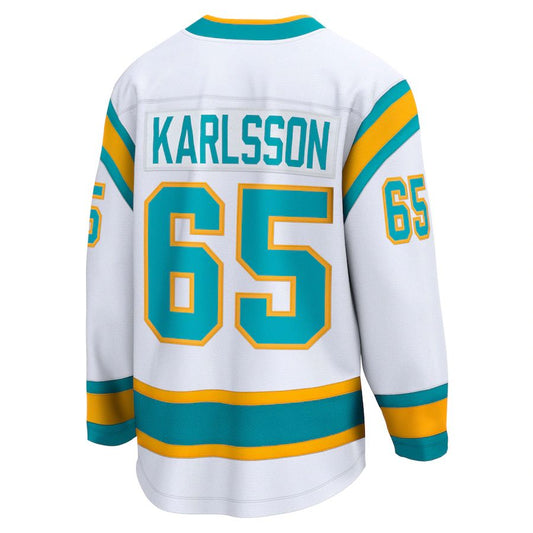 SJ.Sharks #65 Erik Karlsson Fanatics Branded Special Edition 2.0 Breakaway Player Jersey White Stitched American Hockey Jersey UNEC