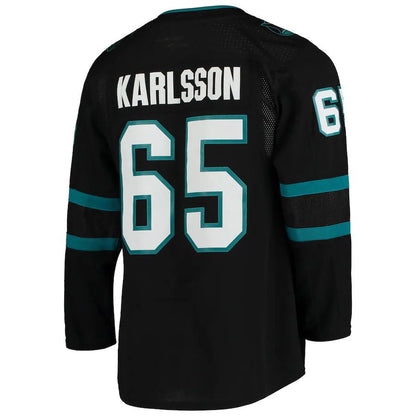 SJ.Sharks #65 Erik Karlsson Alternate Authentic Player Jersey Black Stitched American Hockey Jersey UNEC