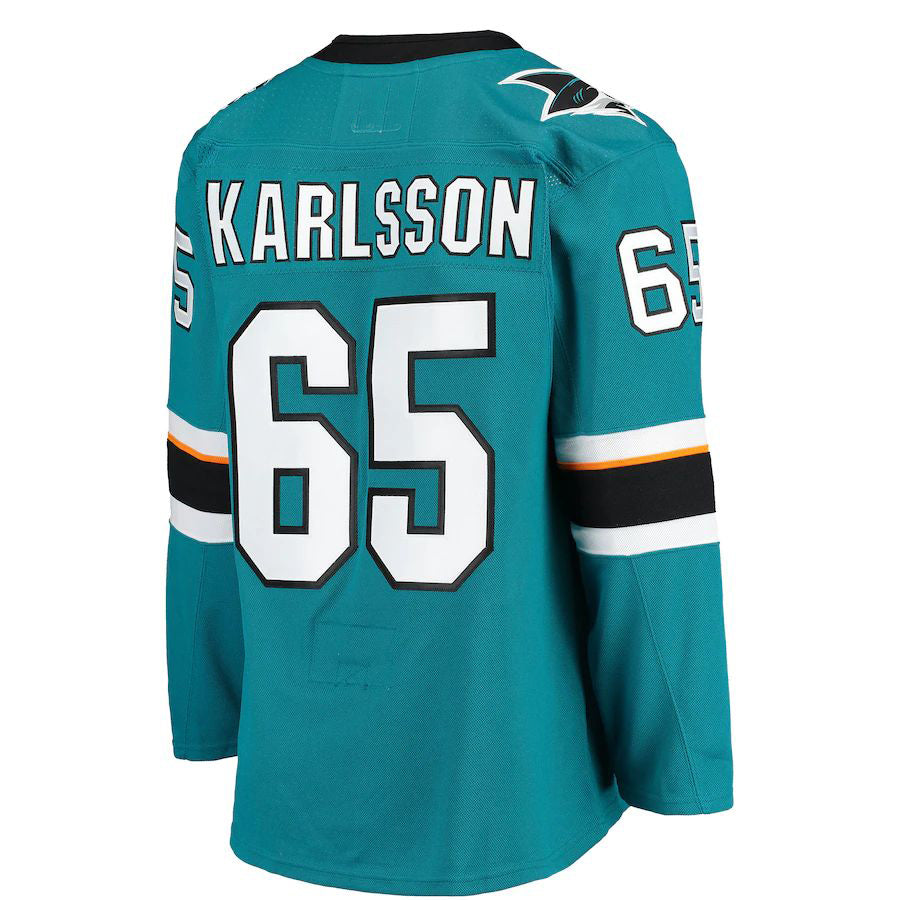 SJ.Sharks #65 Erik Karlsson Home Authentic Team Player Jersey Teal Stitched American Hockey Jersey UNEC