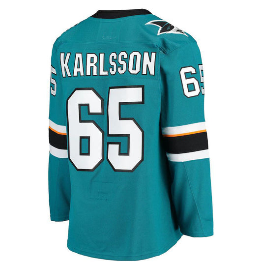 SJ.Sharks #65 Erik Karlsson Home Authentic Team Player Jersey Teal Stitched American Hockey Jersey UNEC