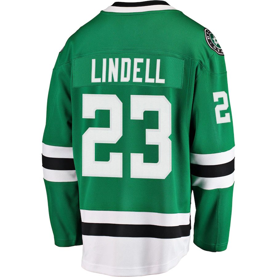 D.Stars #23 Esa Lindell Fanatics Branded Breakaway Jersey  Kelly Green Stitched American Hockey Jersey UNEC
