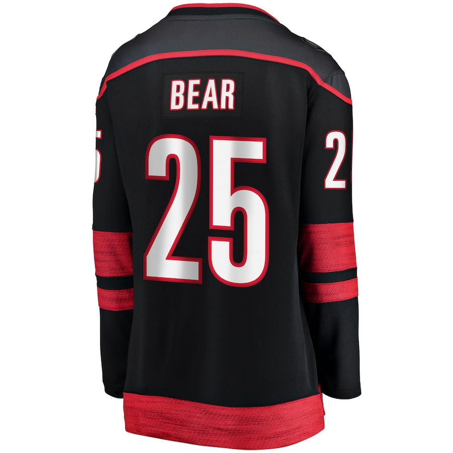 C.Hurricanes #25 Ethan Bear Fanatics Branded Home Breakaway Player Jersey Black Stitched American Hockey Jersey UNEC
