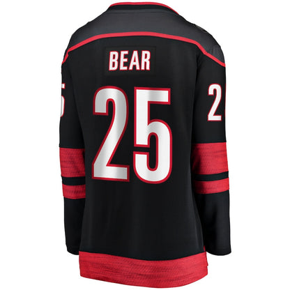 C.Hurricanes #25 Ethan Bear Fanatics Branded Home Breakaway Player Jersey Black Stitched American Hockey Jersey UNEC