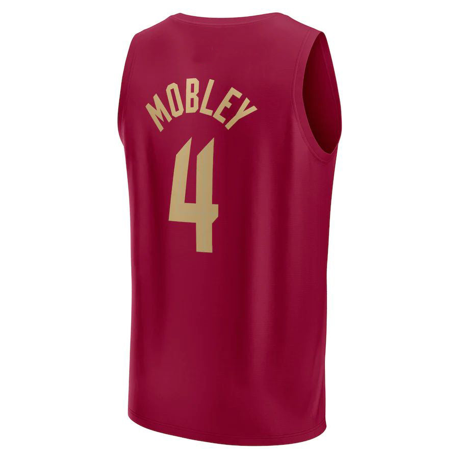 C.Cavaliers #4 Evan Mobley Fanatics Branded 2022-23 Fast Break Replica Jersey Wine Icon Edition Stitched American Basketball Jersey UNEC